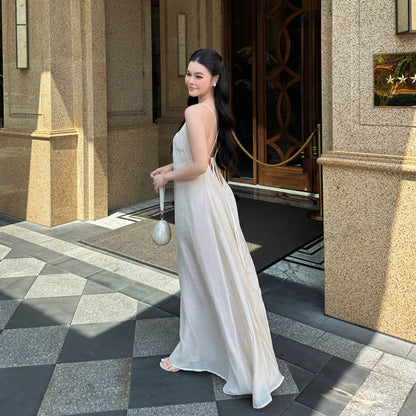 La Boutique V-Neck Textured Maxi Dress