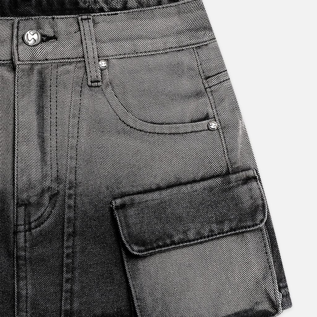 Now Saigon Denim Cargo Mini Skirt