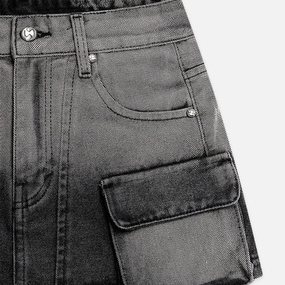 Now Saigon Denim Cargo Mini Skirt