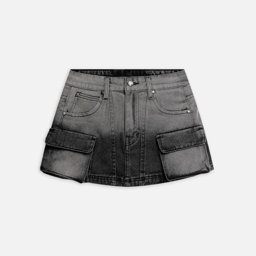 Now Saigon Denim Cargo Mini Skirt