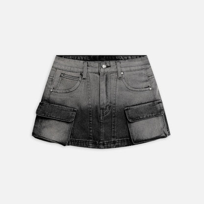 Now Saigon Denim Cargo Mini Skirt