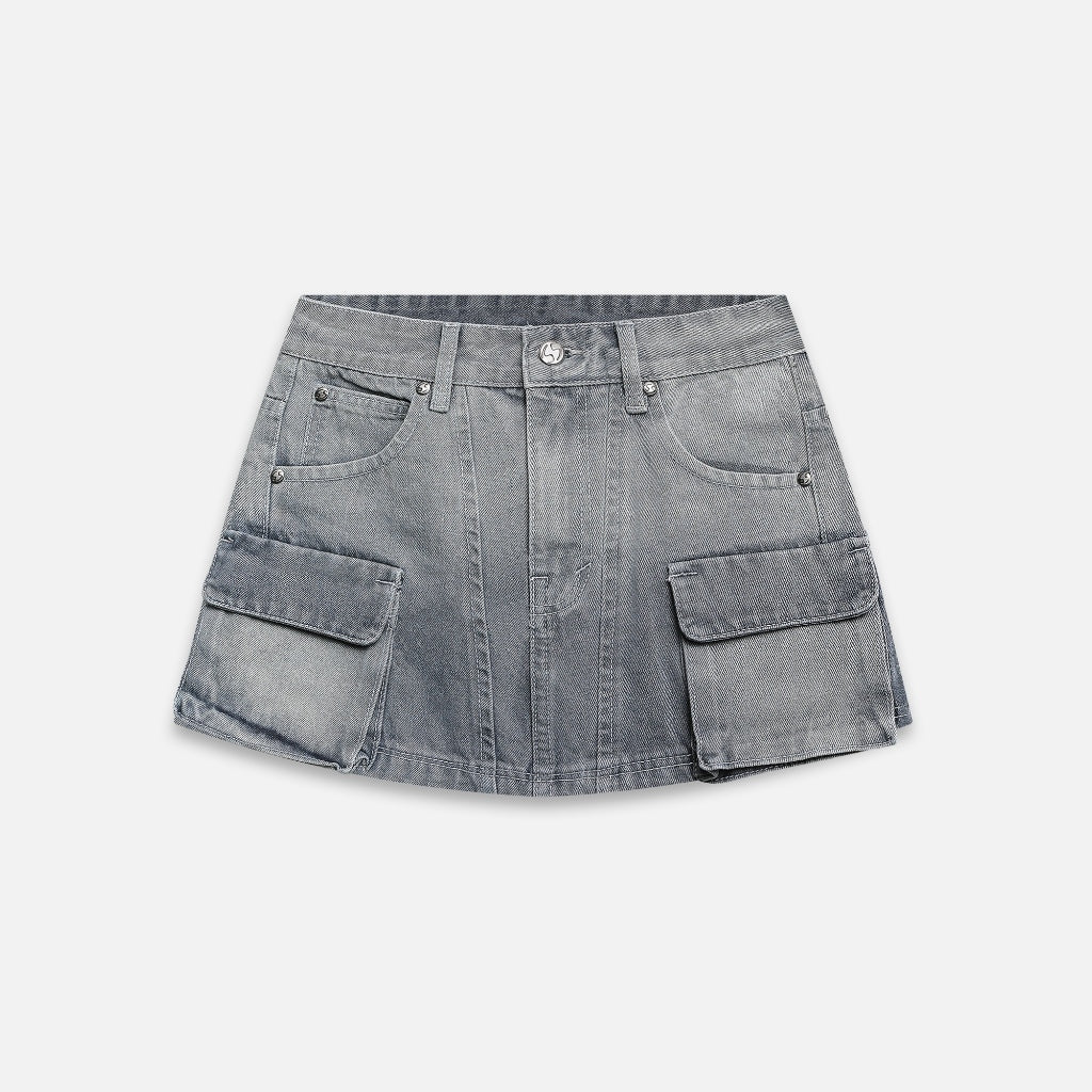 Now Saigon Denim Cargo Mini Skirt