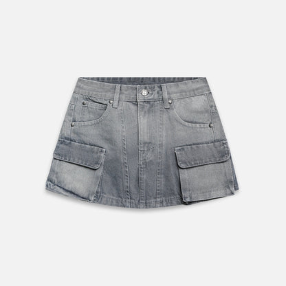 Now Saigon Denim Cargo Mini Skirt