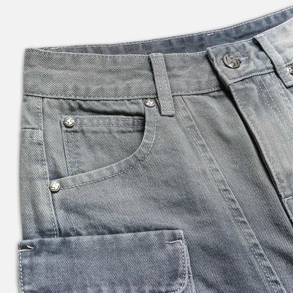 Now Saigon Denim Cargo Mini Skirt