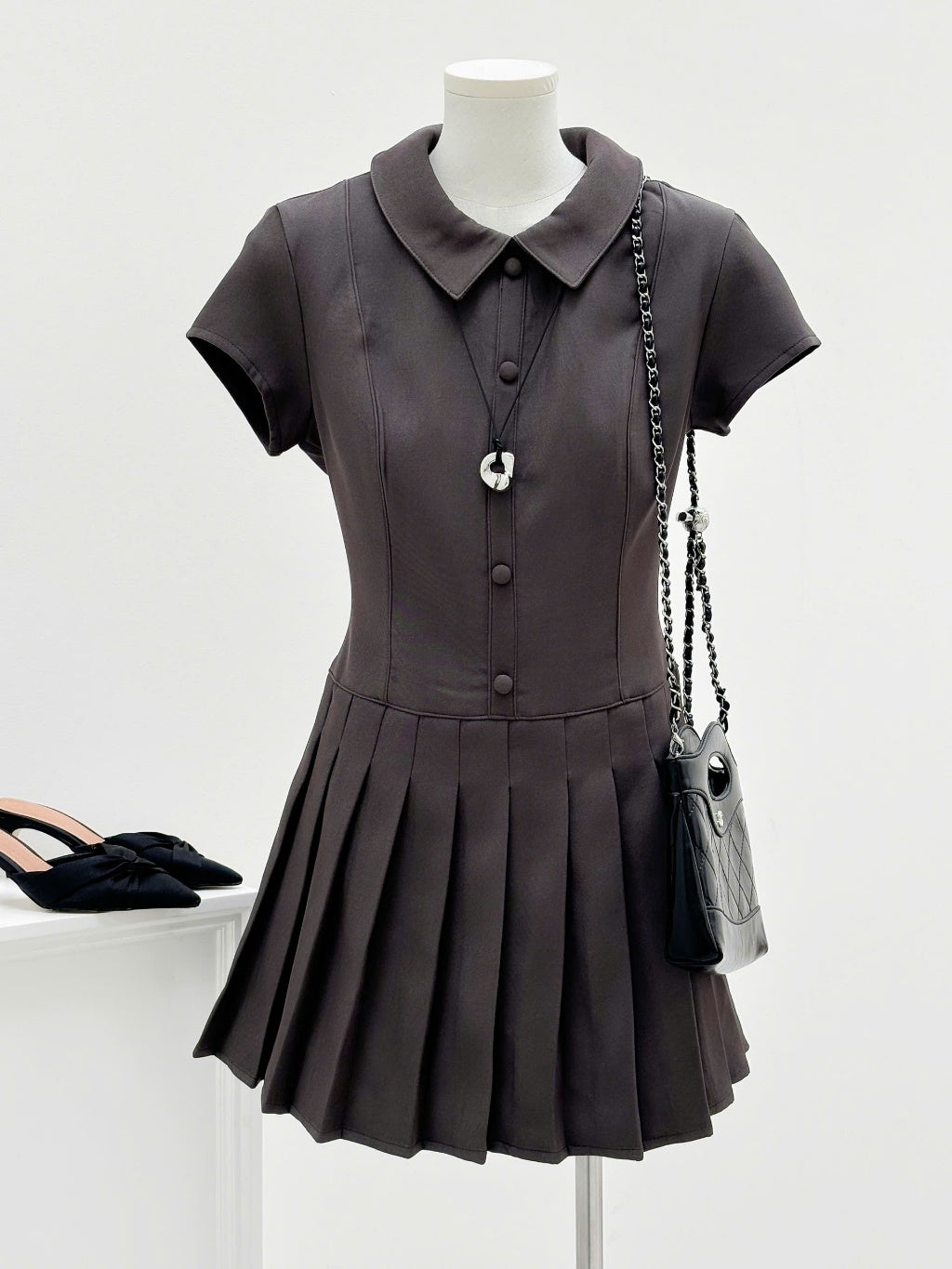 Mieufashionista Pleated Mini Dress Kalin