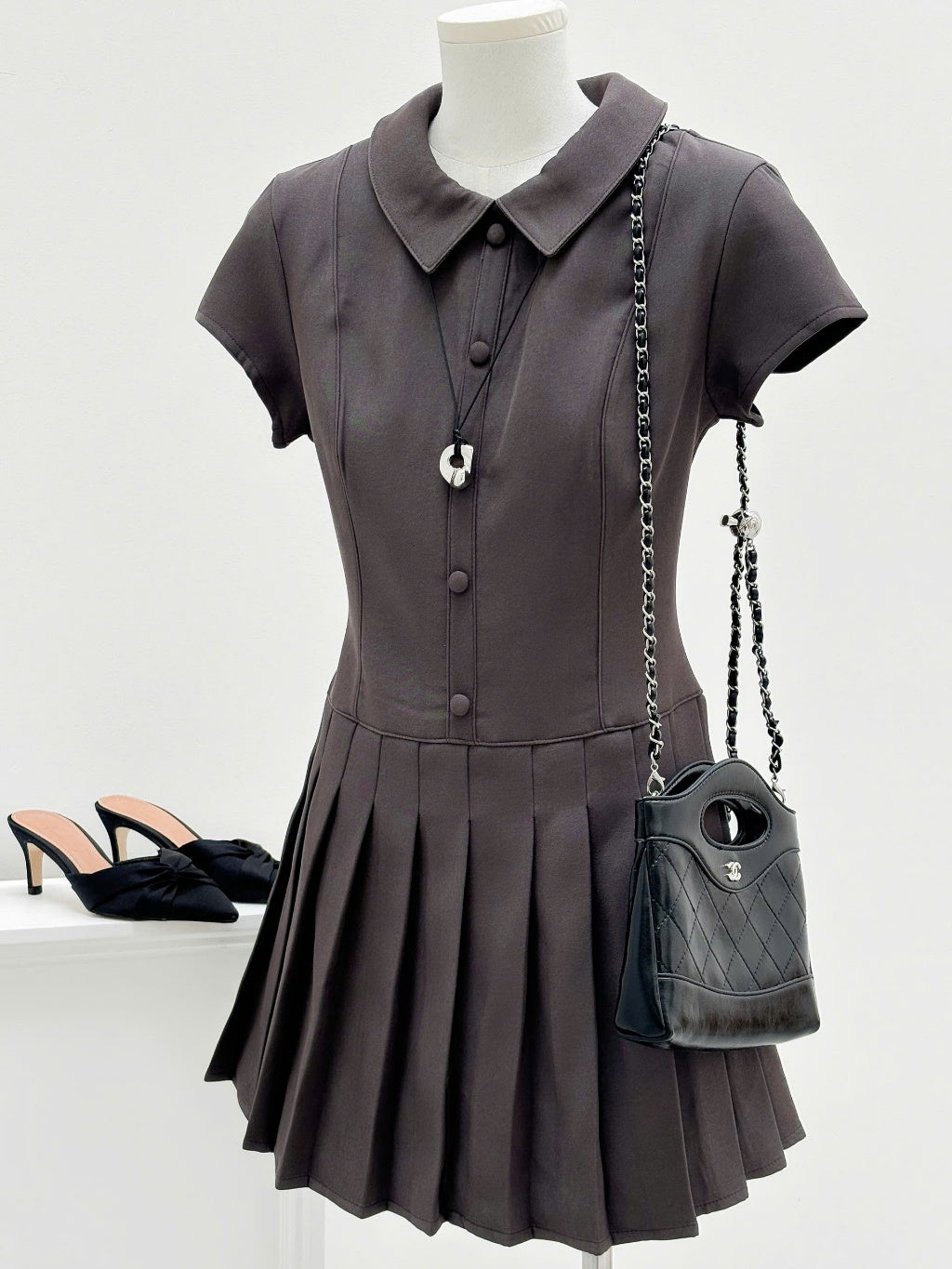 Mieufashionista Pleated Mini Dress Kalin