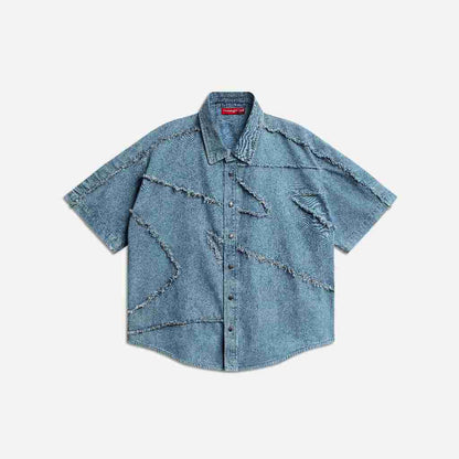 Now Saigon S/S Patch Denim Shirt