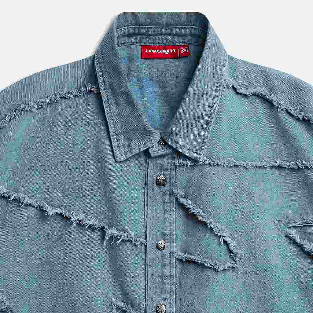 Now Saigon S/S Patch Denim Shirt