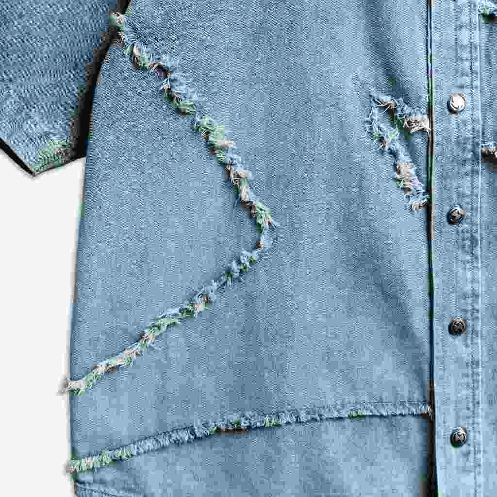 Now Saigon S/S Patch Denim Shirt