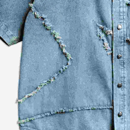 Now Saigon S/S Patch Denim Shirt
