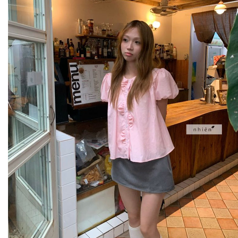 Nhien Vintage Mini Zip Tailor Skirt (Pre-order)