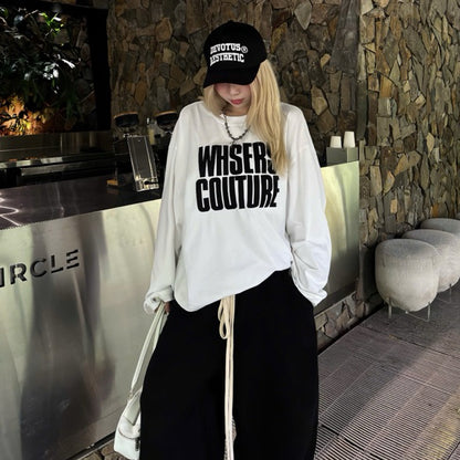 WHOSE Embroidered Long-Sleeve T-Shirt