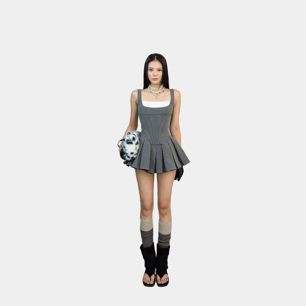 Cera Pleated Spaghetti Strap Dress