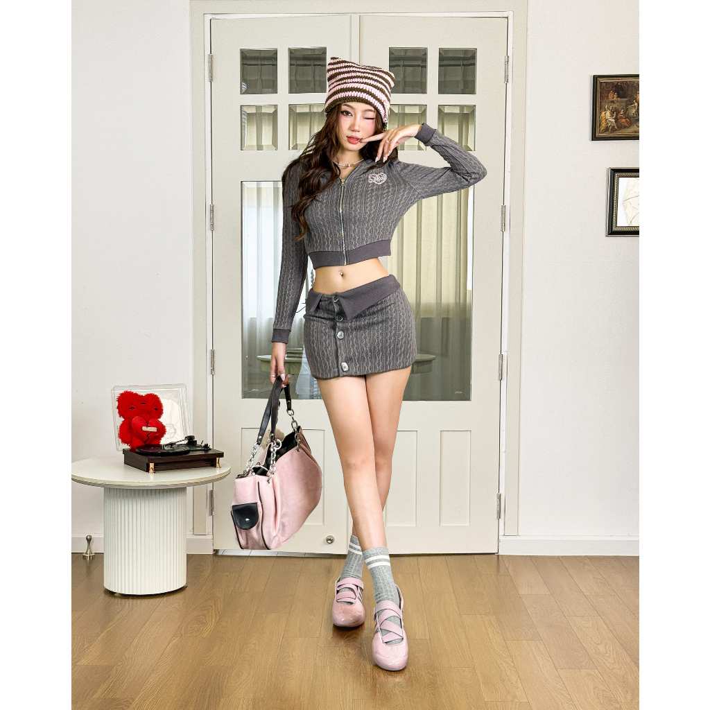 Aiai Studio Cat Spell Knitwear Skirt