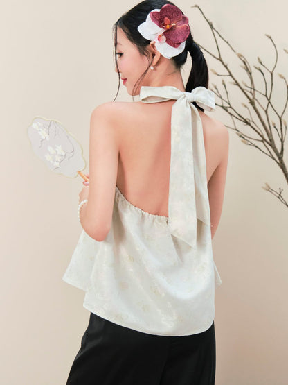 Mieufashionista Back Bow Halter Top Nha Yen