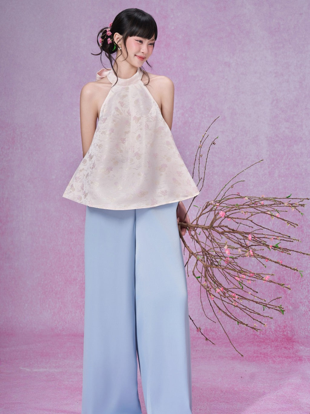 Mieufashionista Back Bow Halter Top Nha Yen