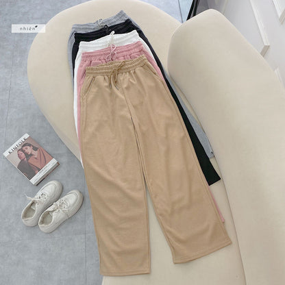 Nhien Vintage Elastic Waist Pants Bq74 (Pre-order)
