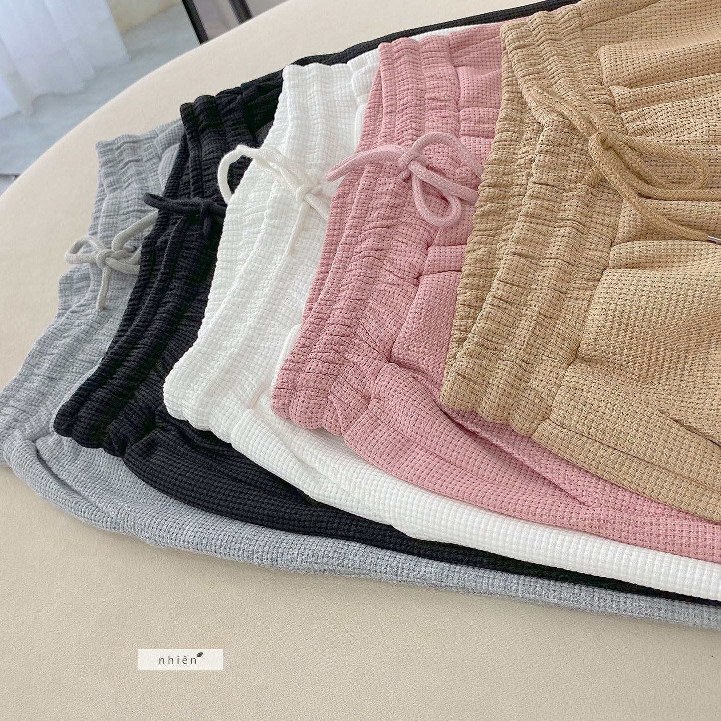 Nhien Vintage Elastic Waist Pants Bq74 (Pre-order)