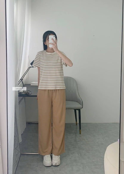 Nhien Vintage Elastic Waist Pants Bq74 (Pre-order)