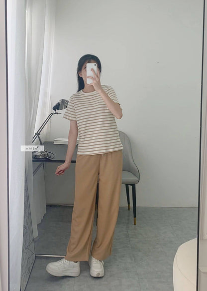 Nhien Vintage Elastic Waist Pants Bq74 (Pre-order)