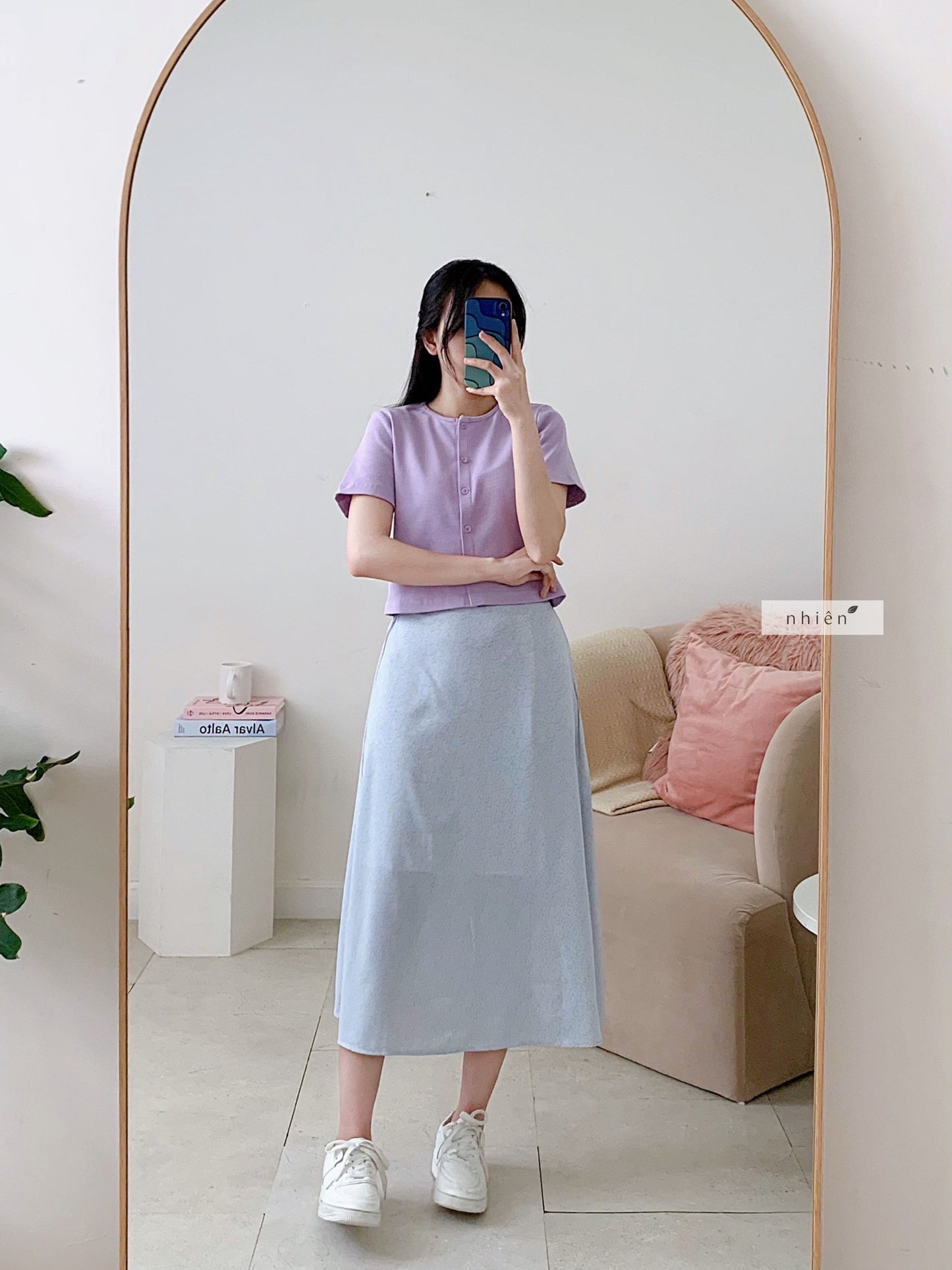 Nhien Vintage Floral Midi Skirt (Pre-order)