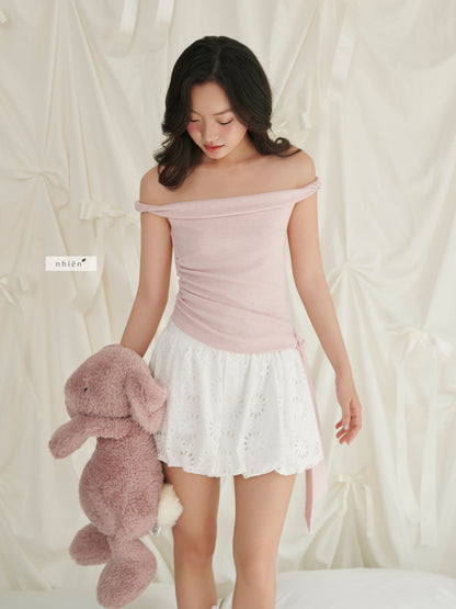 Nhien Vintage Ivory Bloom Skirt (Pre-order)