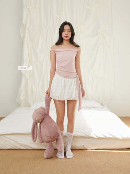 Nhien Vintage Ivory Bloom Skirt (Pre-order)