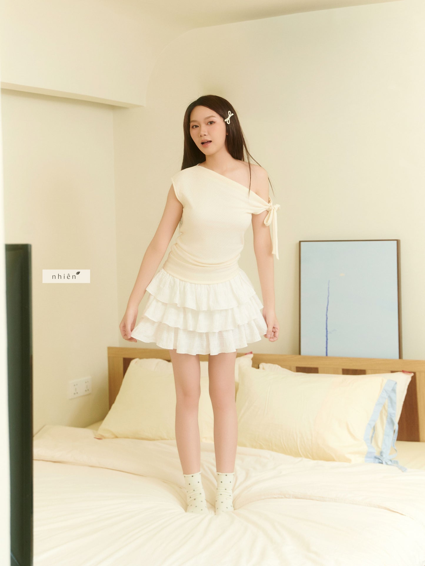Nhien Vintage Cream Cake Skirt (Pre-order)
