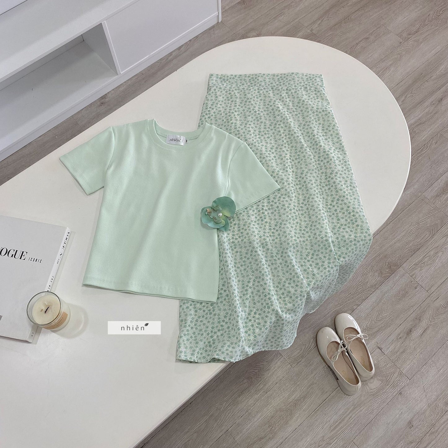 Nhien Vintage Ribbed Tee At97 (Pre-order)