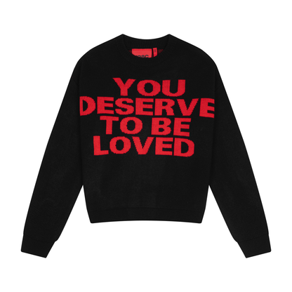 138Cknit You Deserve To Be Loved Knit Sweater