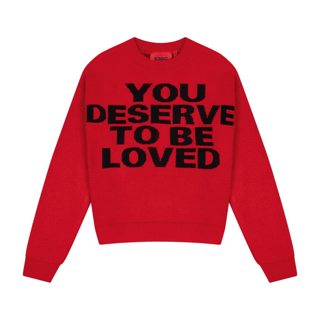 138Cknit You Deserve To Be Loved Knit Sweater