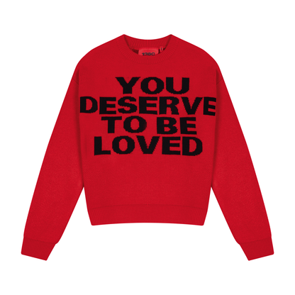 138Cknit You Deserve To Be Loved Knit Sweater