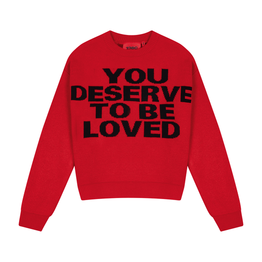 138Cknit You Deserve To Be Loved Knit Sweater