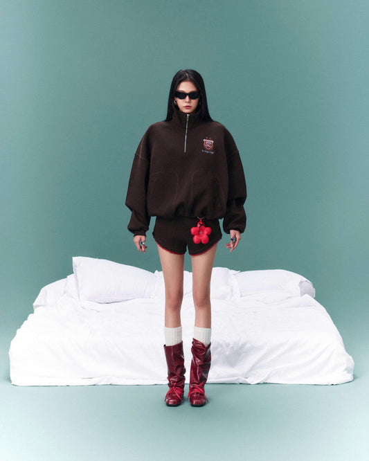 Sodope Club Quarter Zip Sweater - Brown